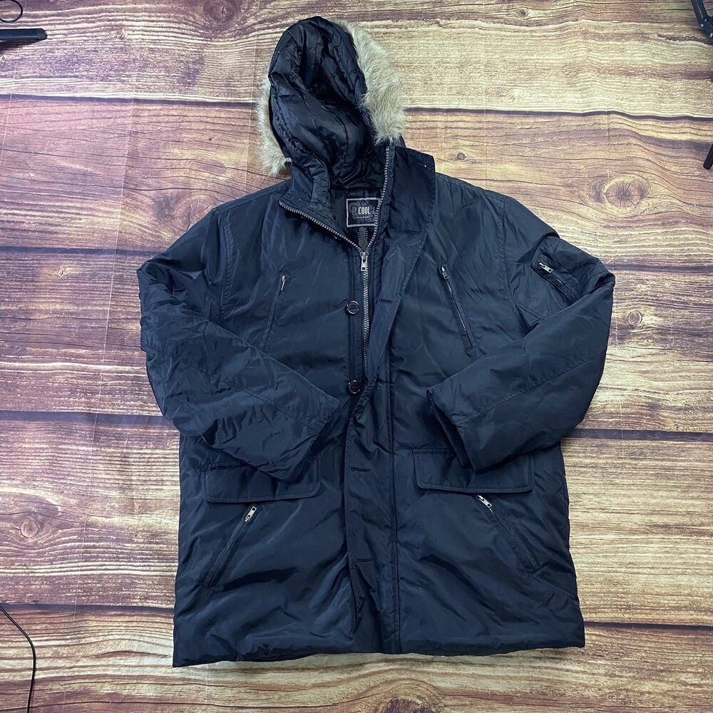 Vintage Y2k LL Cool J Black Heavy Puffer Jacket Coat Mens Sz Large